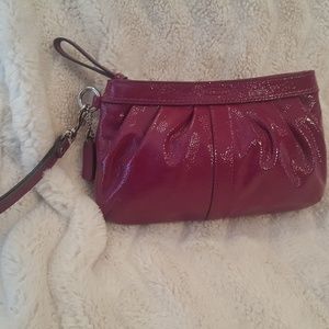 Coach Patent Dark Pink Wristlet